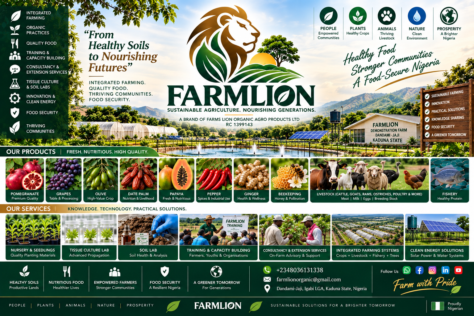 Farmlion integrated agribusiness brand concept